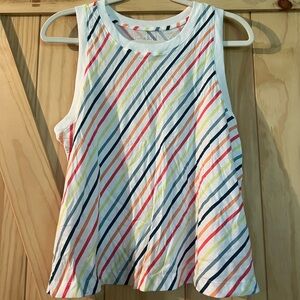 Lou & Grey Striped White Colorful Tank NWT - S